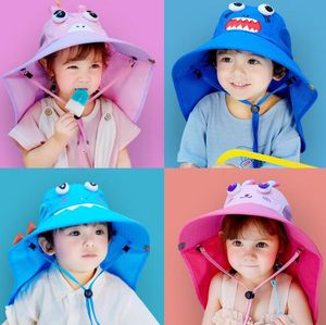 5 스타일 만화 아기 어린이 어부 모자 햇빛 여름 모자 야외 태양 보호 어린이 넓은 핌 햇빛
