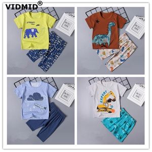 Baby boys Sets t-shirt+shorts Children clothing Dinosaur airplane Suits Kids summer Clothing for 1-9 years 4049 210622
