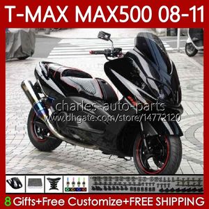 Corpo da motocicleta para Yamaha T-Max500 TMAX-500 MAX-500 T 08-11 Bodywork Stock Black 107No.25 tmax max 500 tmax500 max500 08 09 10 11 XP500 2008 2009 2010 2011