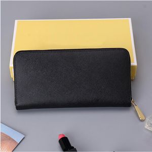 Fashion Women long wallets Genuine leather wallet single zipper Cross pattern clutch girl purse WITH BOX card