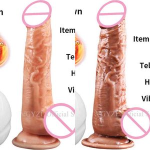 NXY Vibratörler Seks Ürünleri Isıtma Gerçek Büyük Yapay Penis Vibratör Kadınlar Için Elektrikli Titreşimli Penis Vantuz Oyuncaklar USB Şarj 1220