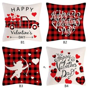 Federa per cuscino di San Valentino 45 * 45 cm Cuore rosso Amore Modelli Divano Divano Car Spring Home Decor RRF12758