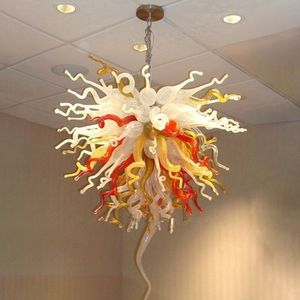 Vintage Lamp Flower Chandelier Lighting 24 by 36 Inches LED Pendant Lamps Hotel Dining Room Hand Made Blow Glass Art Ceiling Lights