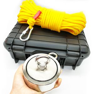 2400LBS Magnet Fishing Kit With Case Neodymium Rare Earth Magnet D105 Lake Treasure Hunting Rope Glove