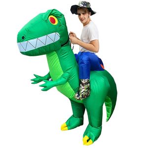 Ride On Dinosaur Costume Gonfiabile Gonfiabile Suit Puntelli Cosplay per Halloween Party Costume gonfiabile per adulti / bambini Dino Cartoon TP Q0910