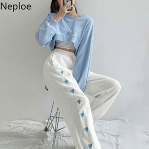 Neploe Joggers Pant for Women Embroidered Harem Woman Pants Drawstring Sweatpants High Waist Casual Femme Clothes Trousers 210422