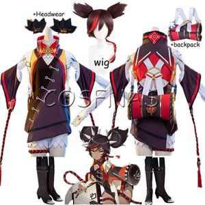 Genshin Impact Cosplay Xinyan Cosplay Costume Genshin Impact Traje for Women Halloween Suit Sexy Forty Wigs and Shoes Y0903