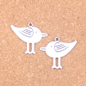 35pcs Antique Silver Bronze Plated double sided bird Charms Pendant DIY Necklace Bracelet Bangle Findings 27*32mm