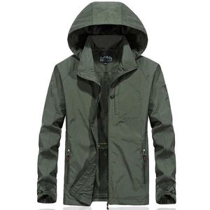 Outwear Vattentät Militärjacka Män Plus Size Spring Autumn Män Windbreaker Quick Dry Mens Jackets Andas Hooded Coats x0621