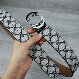 Fashion Classic Men Designer Belts damskie męskie litera swobodna gładka klamra luksusowe pasek szerokość pasa 3,8 cm z rozmiarami pudełek 105 -125 cm Małe białe pudełko