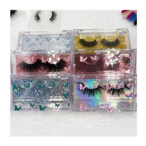 Wholesale Butterflies 3D Mink Lashes Box Other Makeup Empty Acrylic Eyelashes Cases Creative Printed False Eyelash Storage Packaging