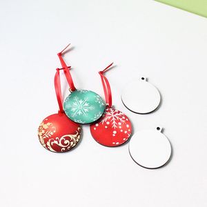 Sublimação ornamentos em branco DIY Bell em forma de pingentes artesanais Árvore de Natal pingente de dupla face mdf decoração criativa wll-yfa2705