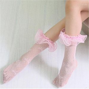 Footies Sommer Baby Mädchen Kinder Kleinkind Hohle Spitze Rüschen Prinzessin Mesh Socken Kinder Atmungsaktive Lange Für Knöchel Socke