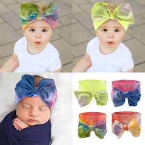 Baby Girl Opaski Dzieci Tie Dye Pałąk Pałąk Kokardowy Zespoły Elastyczne Szeroki Brim Pałąk Goście Włosy Klinki Akcesoria Dla Dzieci Sprzedaż G698HYU