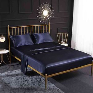 Set biancheria da letto Luxury Queen Set lenzuola king size 150 Euro Set biancheria da letto matrimoniale in raso singolo 4 pezzi Lenzuola e federe 210706