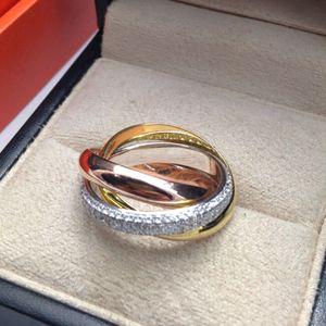 3 Farben Micro Pave Diamant CZ Ring 925 Sterling Silber Verlobung Ehering Ringe für Frauen Männer Edelsteine Party Schmuck Geschenk