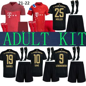 Volwassenen Bayern Kit München Soccer Jerseys Black Lewandowski Hernandez Coutinho Shorts Volwassen Uniformen Volledige Set Kits Football