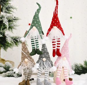 Boże Narodzenie Doll bez twarzy świecące wisiorek Merry-Christmas Decor Długie Nogi Boże Narodzenie Drzewo Wiszące Ornament 5 Wzory SN2963