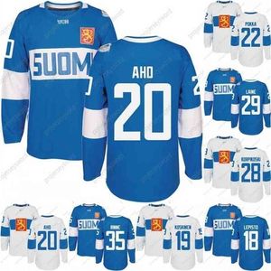 Thr World Cup of Hockey Finland Team Jersey Rinne Laine KORPIKOSKI DONSKOI POKKA AHO KOSKInen LEPISTO Uomo Donna Youth Custom Hoceky Jerseys