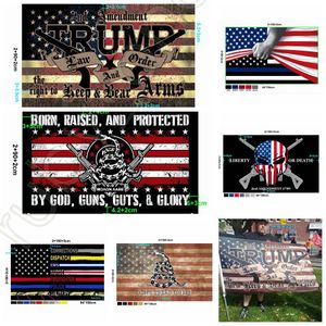 New America Flags Emendamento 90 * 150cm Police 2nd Trump Flag Shipping Banner USA Gadsden Flag Elezione DHL Presidenziale USA