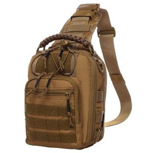 Outdoor Cycling Single Shoulder Package 1050D Nylon Oblique Satchel Tactical Sports Hiking Camping Climbing Men Women Backpack Q0721