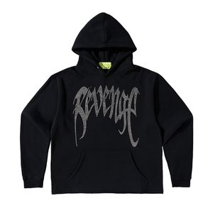 Ny lyx Unisex Revenge Diamonds Skull Pullover Hoodies Hoody Hooded Sweatshirts Velvet Bomull Drake Tjock Fleece Street # N342 x0721