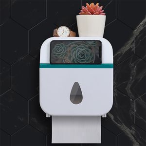 Dubbelskikt Vattentät toalettförvaring Box Plastvävnad Väggmonterad pappershållare Badrumstillbehör Ställer 210423
