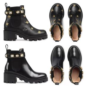 Women Designer Boots Desert Boot Flamingos Love Arrow 100% Real Leather Medal Coarse Non-Slip Winter Shoes Size EU35-41