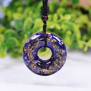 Orgon Pendant Lapis Lazuli Energi Orgonite Donut Halsband Healing Chakra Smycken För Kärlek Kommunikation Och Skönhet X0707