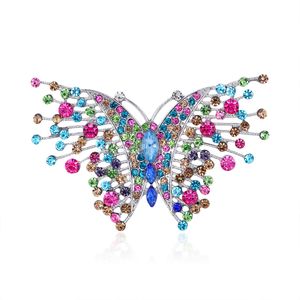 Colorido Rhinestone Butterfly Broche para Mulheres Outono Inverno Animal Inseto Casaco Brooch Pins Fashion Wedding Jewelry