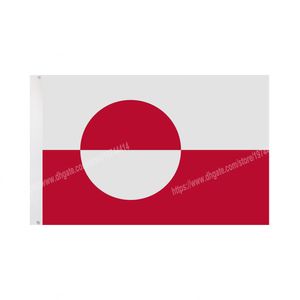 Grönland bayrakları ulusal polyester afiş uçan 90 * 150 cm 3 * 5ft bayrak tüm dünyada dünya çapında açık özelleştirilebilir