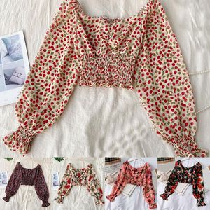 Wholesale beach tubes resale online - Vintage Women Chiffon Shirt Blouse Off Shoulder Tops Holiday Beach Style Slim Fit Long Sleeve Tube Top Square Collar Women s Blouses Shirt