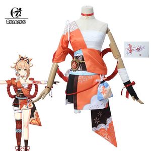 Rolecos Game Genshin Impact Yoimiya Cosplay Costume Yoimiya Cosplay Role Play Halloween Costume For Women Outfits Full Set Y0903