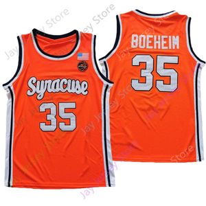 Tröjor 2021 NY NCAA College Syracuse Orange Basketball Jersey 35 Buddy Boeheim Size S-3XL