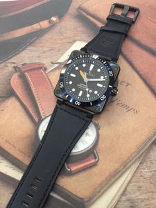 Stil Männer Automatische Mechanische Keramik Lünette Uhr Bell Aviation Sport Taucheruhren Schwarz Leder Gummi Wasserdicht + Armbanduhren