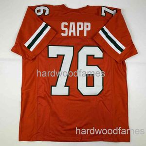 BENUTZERDEFINIERTES WARREN SAPP Miami Orange College-Fußballtrikot. Fügen Sie eine beliebige Namensnummer hinzu