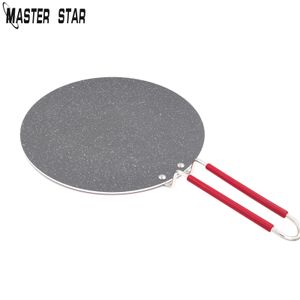 Master Star 34cm Flat Crepe Pan Arabian Bread Chapatis Pancakes Large Non-stick Frying Pan For Naan Bread Gas Cooker 210319