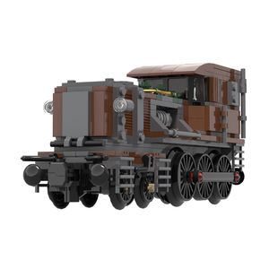 MOC Subway Steam Train Building Blocks For Steampunk Crocodile Locomotive Track Vehicle Model Bricks Toys For Children Kid Gifts X0503