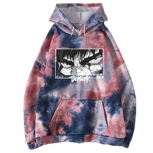 Bluza z kapturem Moda Kobiety Mężczyźni Sweter Serkharajuku Anime Eyes Top Loog Rękaw Tie Dye Hoodie H0910