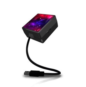 Samochód USB Atmence Laser Wnętrze Obrotowy Lekki Dach Dekoracja Lampa Atmosfera Star Projection Lights Night Starry Lampy C208 C206