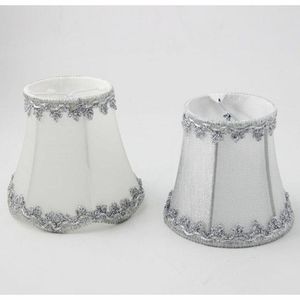Lamp Covers & Shades 2PCS Fashion Silver Color Lace Shades,For Chandelier Wall Fabric Lampshade,Clip On