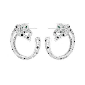 Panthere Serie Örhängen Top Quality Stud Luxury Brand 18 K Förgyllda studs för Kvinna Märke Design Nyförsäljande Diamond Anniversary Gift 925 Silver 5A Örhängen