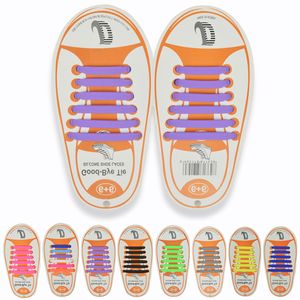 Bambini No Tie Lacci elastici in gomma 13 colori scegli gratuitamente Lacci per scarpe da ginnastica per bambini Running Athletic