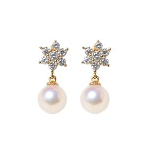 2021 Hurtownie Custom Fashion Stud Jewelry 925 Sterling Silver Kolczyki Pozłacane Star Cyrkon Pearl Drop Kolczyki dla kobiet