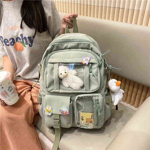 Backpack Bag Mackpack Style Bagcute Mulheres de grande capacidade de nylon feminino de nylon feminino laptop laptop Kawaii Livro de viagem 220723