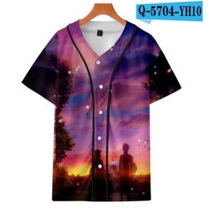 Custom Man Baseball Jersey Buttons Homme T-shirt Camicia stampata 3D Streetwear T-shirt Camicie Abbigliamento hip-hop Stampa anteriore e posteriore Buono 060