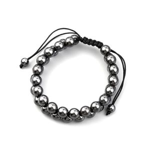 8mm Natursten Beaded Double Layer Strands Charm Armband för män Handgjorda rep Flätade Energi Smycken