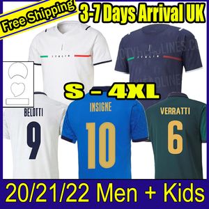 2021 Away Italia Soccer Jersey Barella Sensi Insigne European Cup Renaissance Chiellini Italië Bernardeschi Football Shirts Men Kids Kit Uniformen