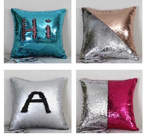 Mermaid Sequin Pillow Case Cover Pillowcase Bling Magic Reversible Glitter Car Sofa Cushion Cover Xmas Christmas Gifts
