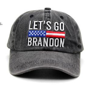 Brandon parti şapka Amerikan bayrağı sokak beyzbol şapkaları fjb snapbacks kap kadın adam 6 stil yıkanmış kovboy ayarlanabilir kapaklar zze13281